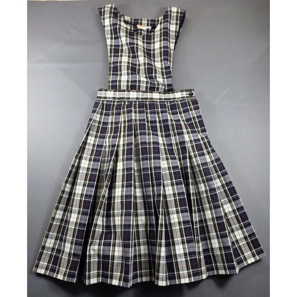 Dennis School Uniform Girls Plaid Pleated Jumper Dress - Size G14